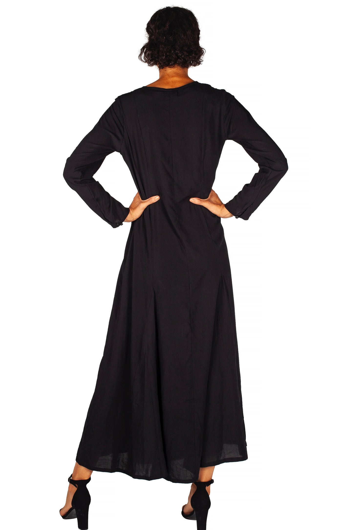 Long sleeve black maxi dress abaya