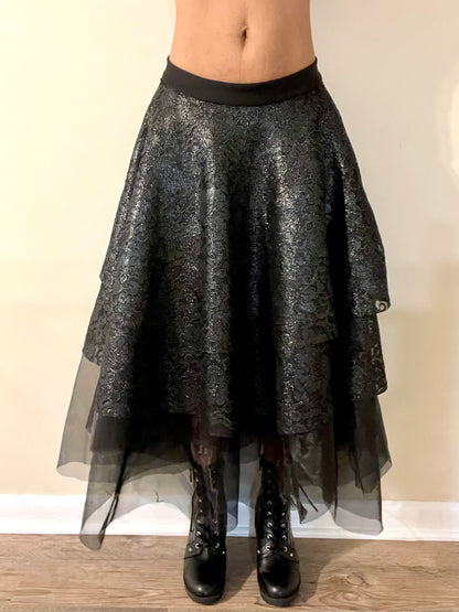 Multi tiered goth skirt