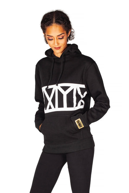 YMYM hoodie black/white bold front print