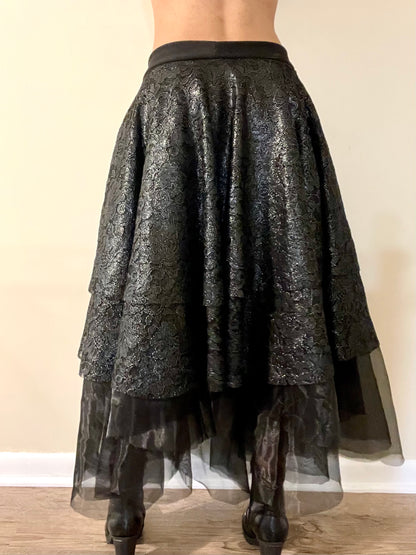 Multi tiered goth skirt